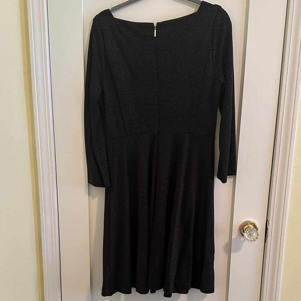 Kate Spade Elegant Black/metallic Long Sleeve Dress - Picture 3 of 4